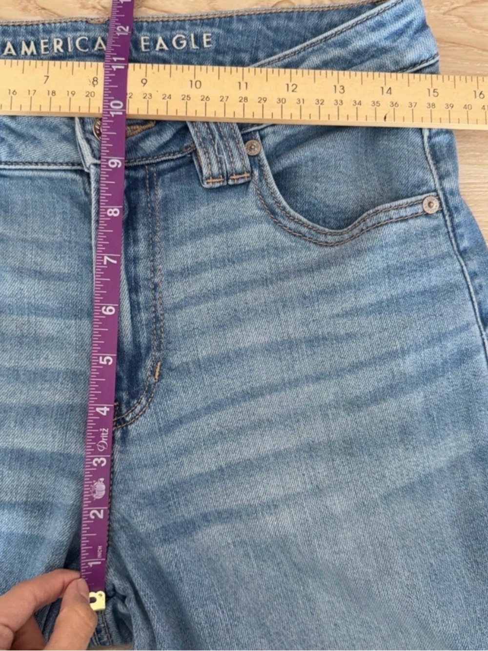 American Eagle Outfitters Light Blue Wide-Leg Cargo Jeans size 4 - Picture 5 of 6